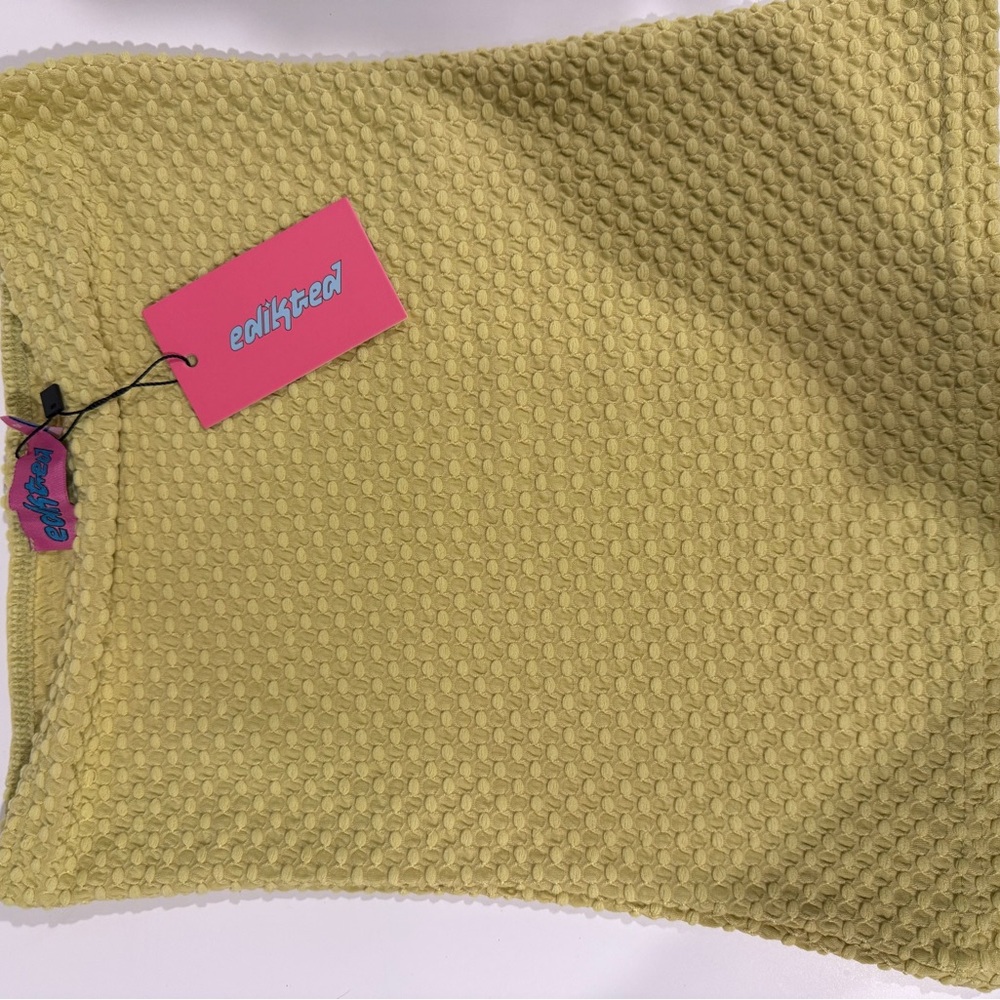 Edikted Textured Yellow Tube Top